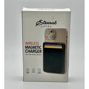 Wireless magnetic charger with card holder - 5000 MAH New Unused In Package